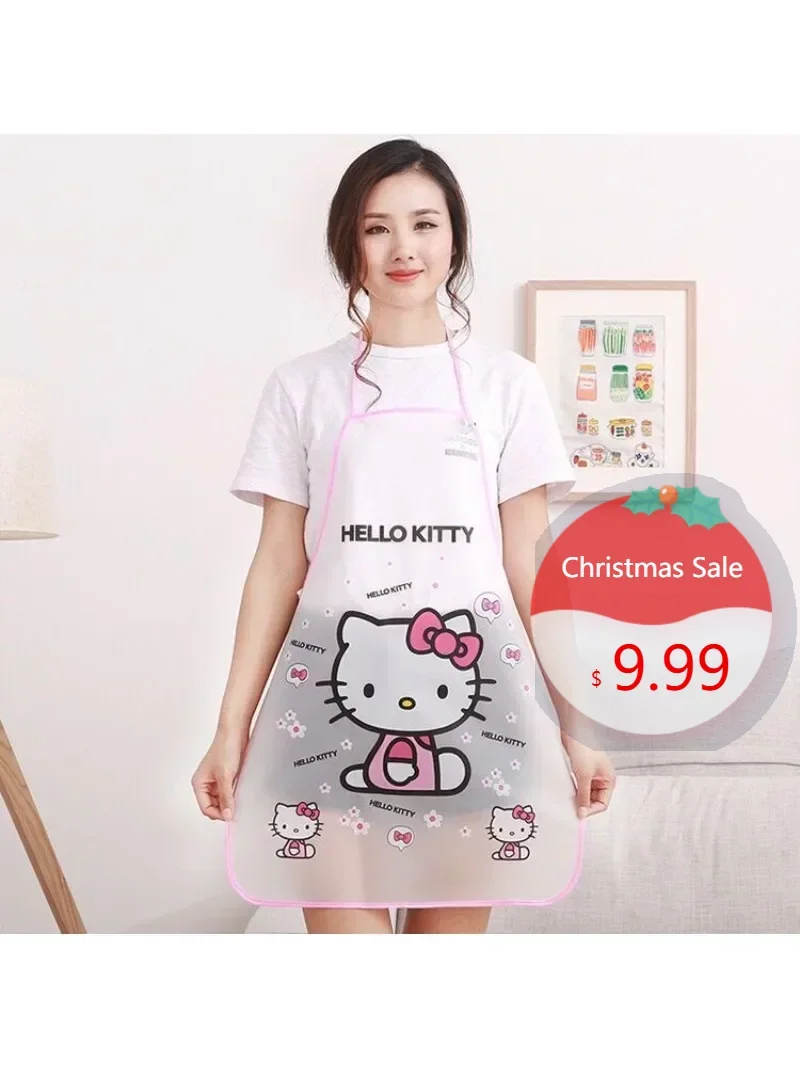 

Sanrio peripheral Apron Hello Kitty Korean Fashion Kitchen Cute Waterproof Ladies Cartoon Simple Housework Cleaning Household