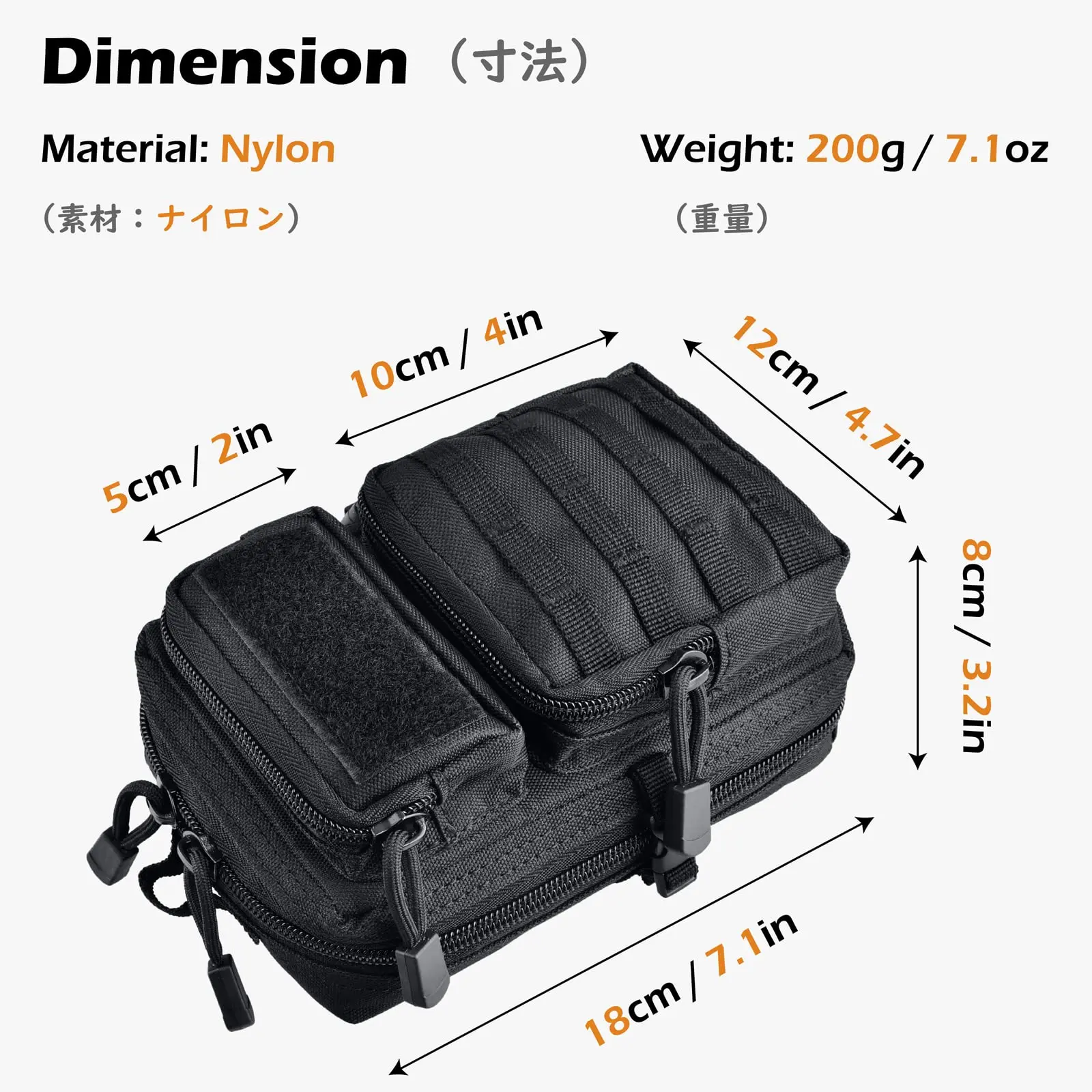 Waterproof Tactical Molle Utility Pouch for Hiking and Fishing