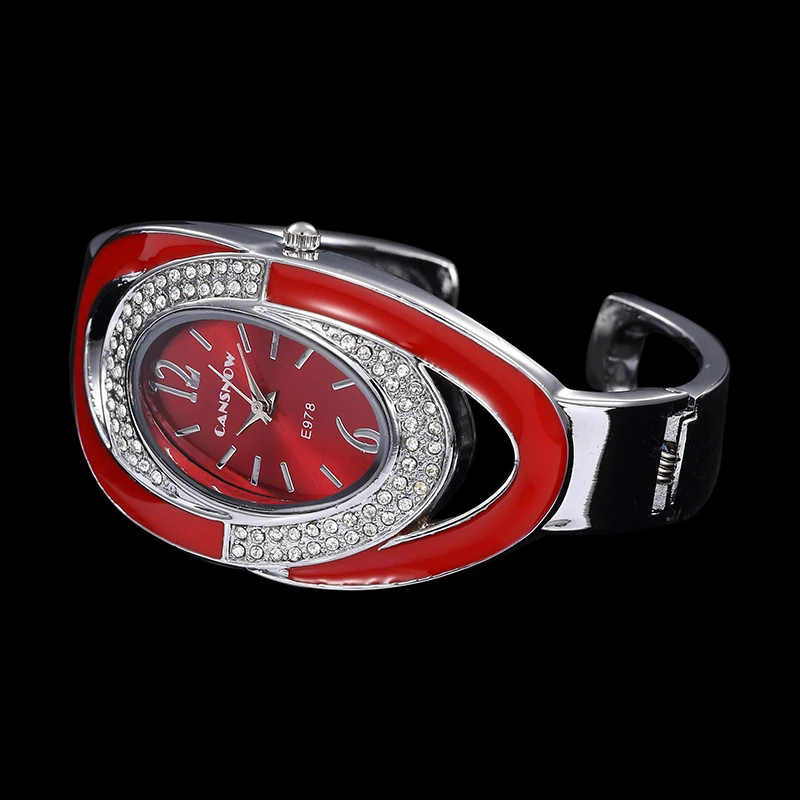 Montre Femme Creative Luxury Women Rhinestone Bracelet Watch Fashion Woman Bangle Watch Ladies Watch Zegarek Damski Female Clock