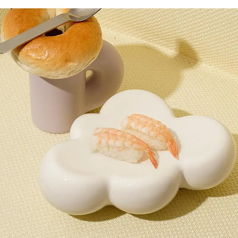 

Creative 3D Three-dimensional Cloud Dinner Plate Ceramic Tray Household Storage Tray Living Room Desktop Decoration Accessories