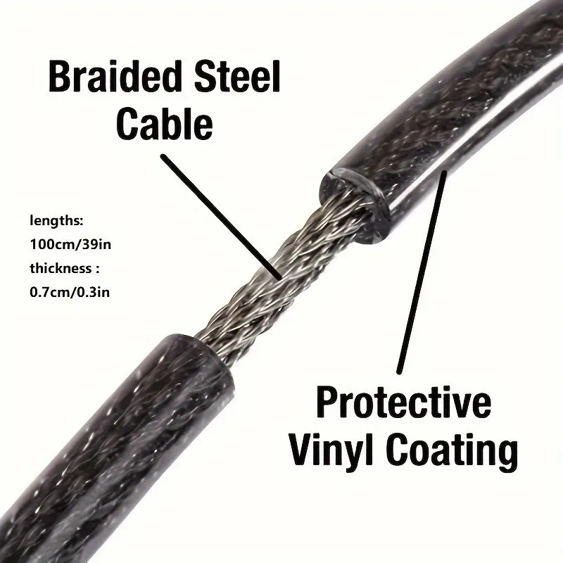 Anti-Theft Bicycle Combination Lock Strong Steel Cable Drill-Resistant Scratch-Proof Secure Bike
