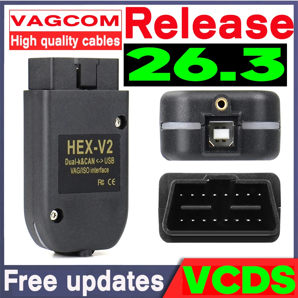 2026 Newest V26.3 VAG HEX V2 Interface For VAGCOM VAG COM VW-AUDi Professional Scan Code Upgrade Hardware AUTO COM VCDS TOOL