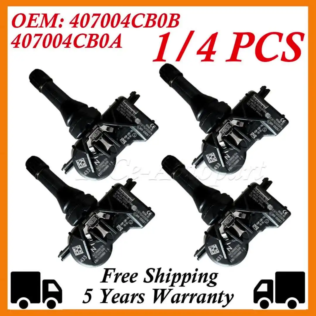 4 Sensori TPMS Per Auto 407004CB0B, Compatibili Con Renault Espace Kadjar Kangoo Koleos Megane Scenic Talisman