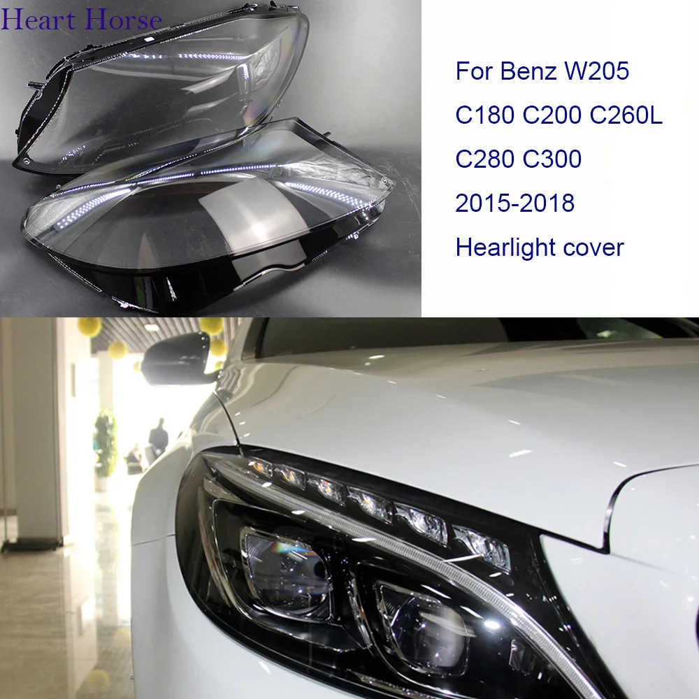 

Headlight Cover For Benz W205 C180 C200 C260L C280 C300 Headlamp Lens Transparent Lamp Shell Lampshade 2015-2018