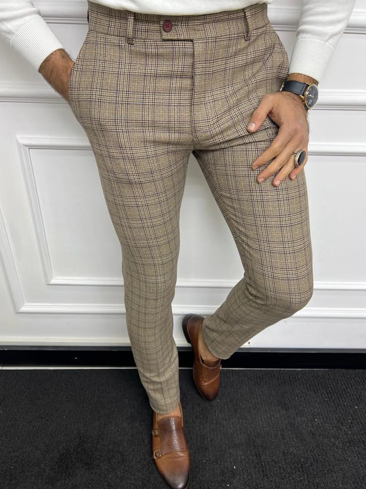 High Elastic Ultra-Thin Men's Casual Pants Summer New Fashion Khaki Black Classic Male Office Business Straight Trousers