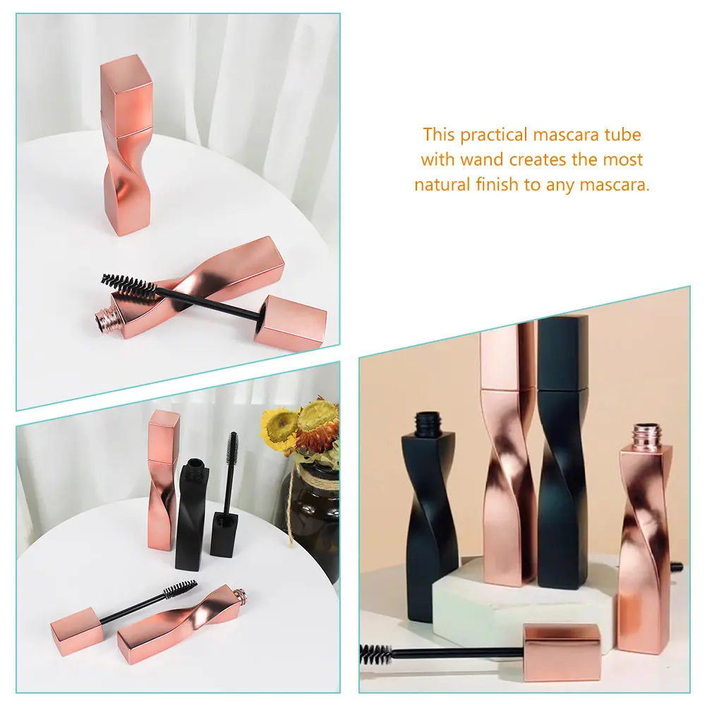 4Pcs 속눈썹 브러쉬 튜브 DIY 래쉬 세럼 눈썹 트리트먼트용 애플리케이터가 있는 빈 마스카라 용기 휴대용 소형 병