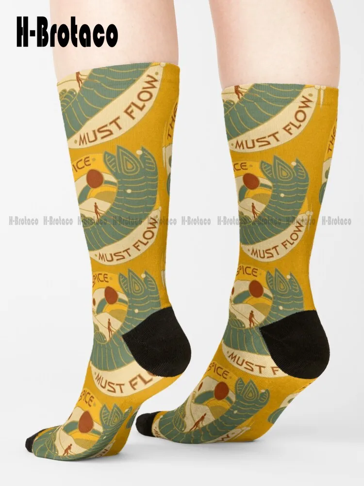 

The Spice Must Flow Socks Orange Socks Comfortable Best Girls Sports Custom Gift Gd Hip Hop Street Skateboard Socks Casual Art