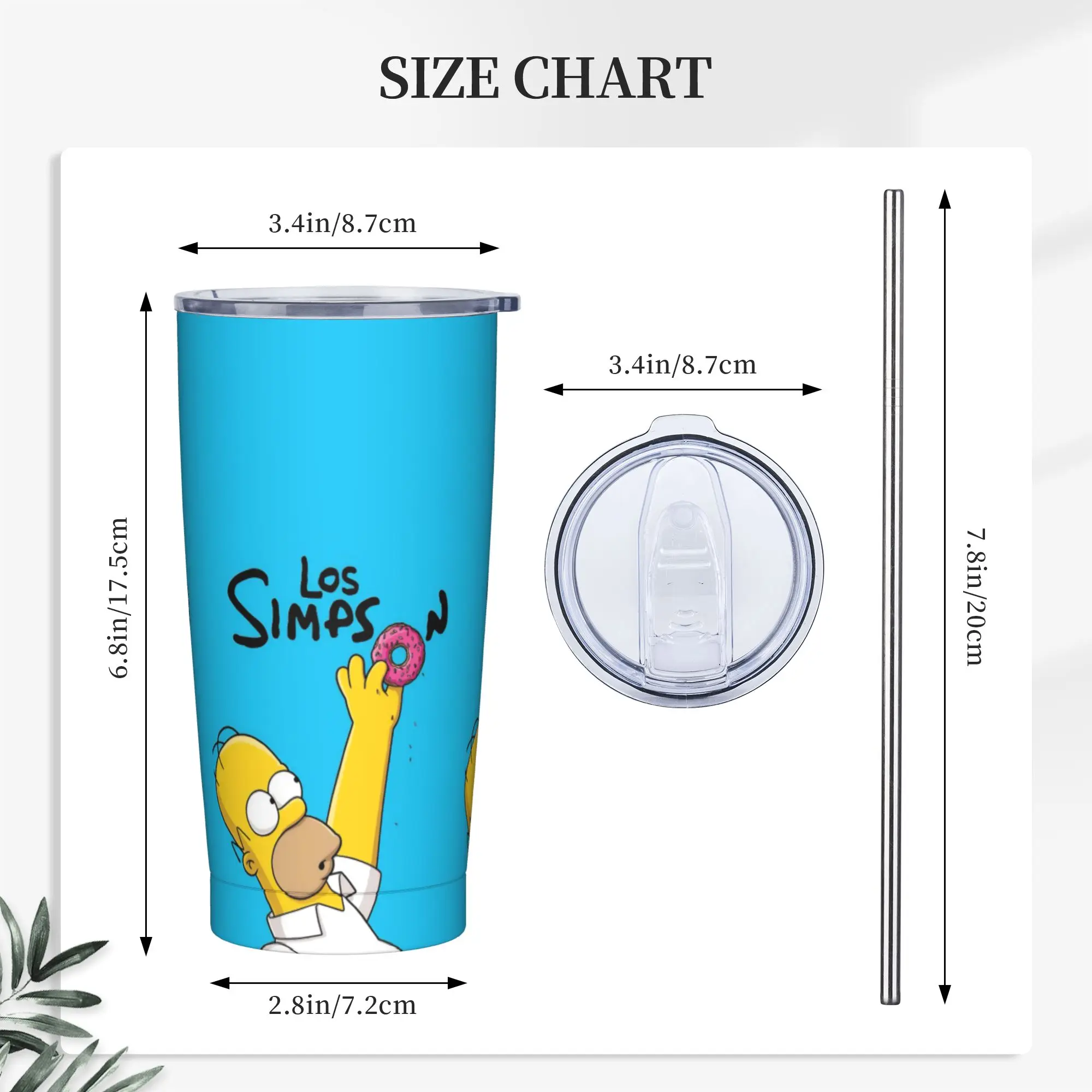 Stainless Steel Tumbler with The Simpsons Cartoon Design - Versatile Hot & Cold Beverage Cup