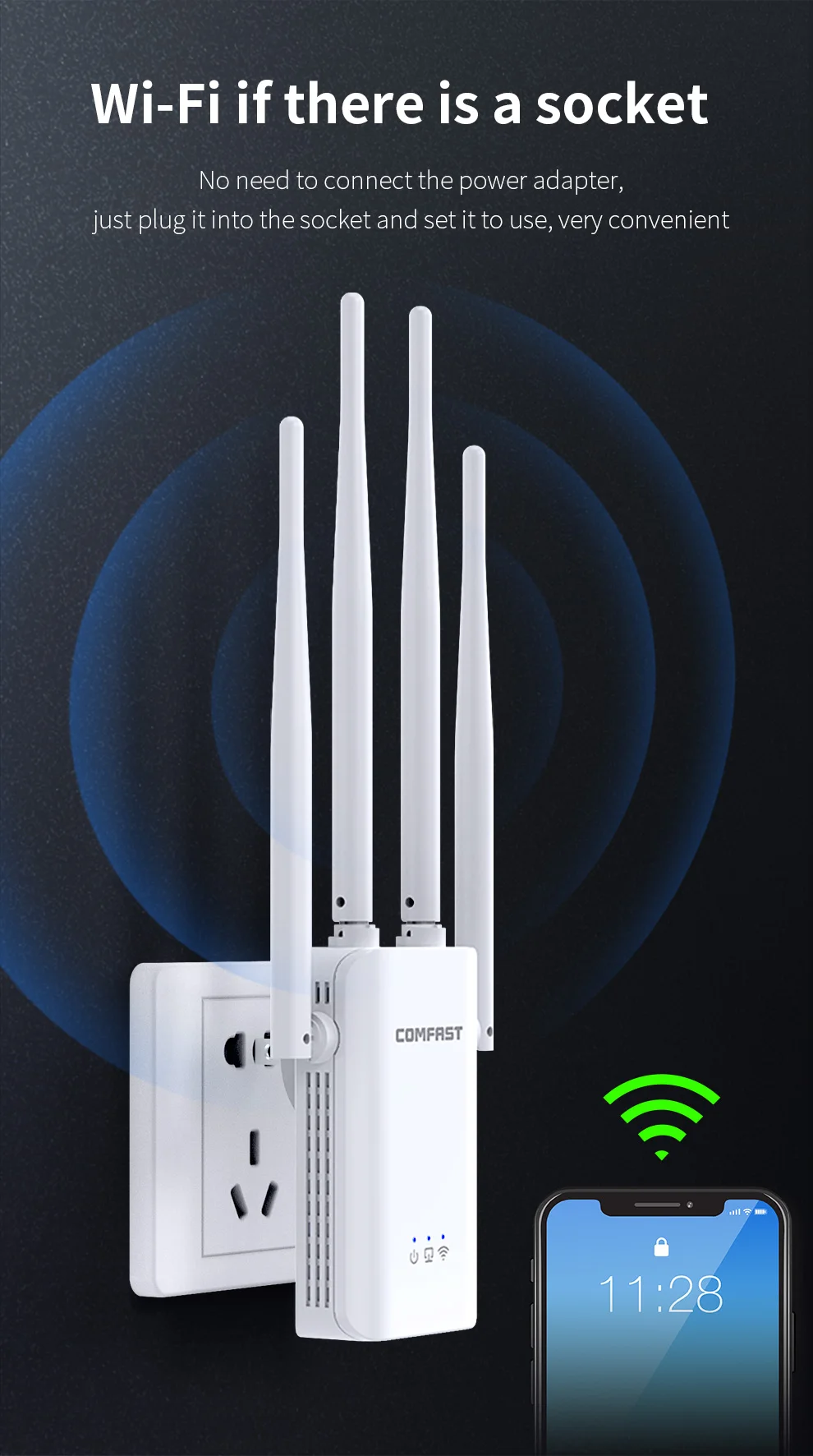 wireless wifi router CF-WR756AC 1200Mbps Băng Tần Kép AC Router WIFI 5G Wifi Phủ Sóng Tín Hiệu Bộ Mở Rộng Wifi Repeater Wifi Ăng Ten Điểm Truy Cập repetidor broadband signal booster