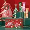 Christmas kit-10 sets/box hand cream kit, lip balm set, with Santa Card and red gift bag, party gift distribution 2