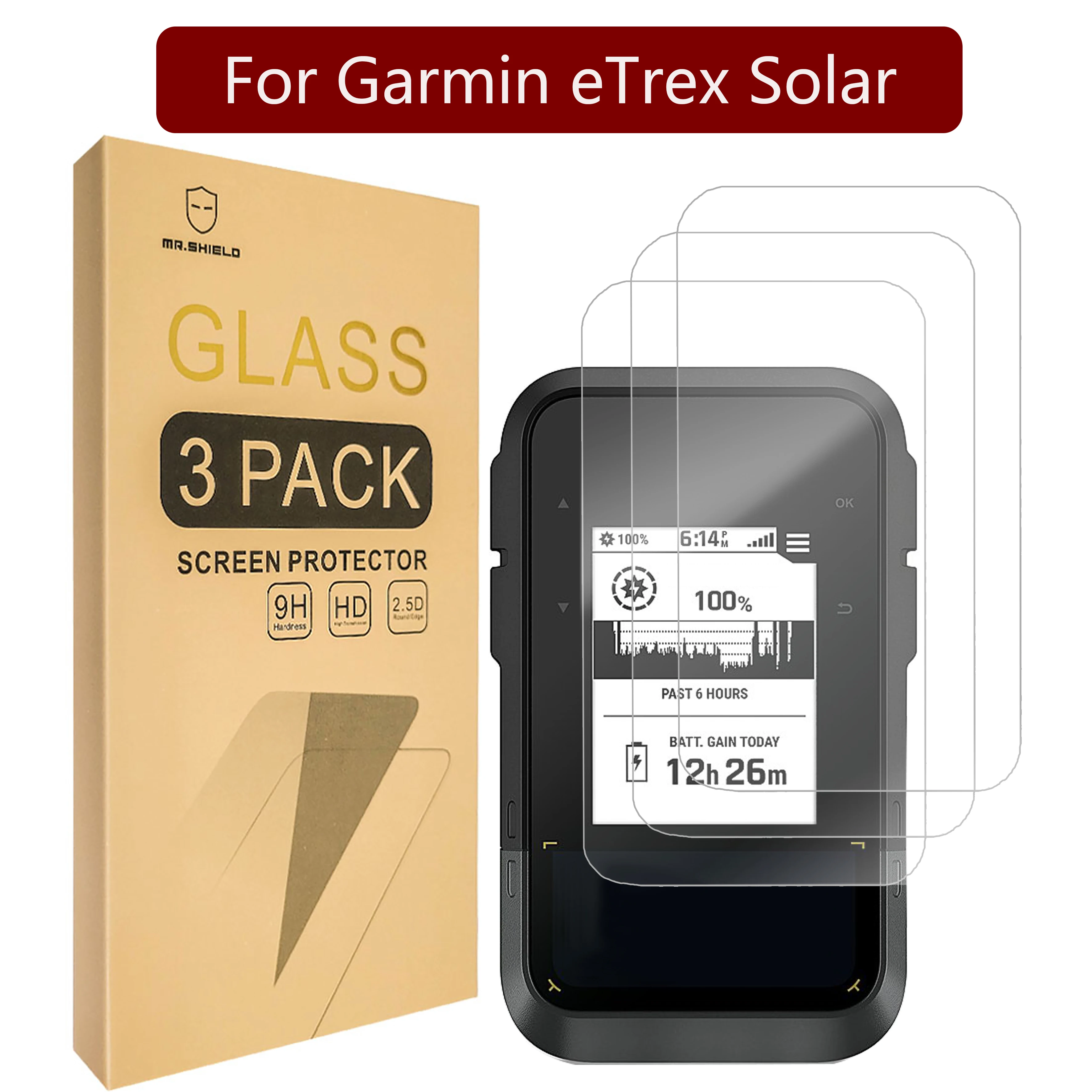 

Mr.Shield 3-Pack Screen Protector Compatible with Garmin eTrex Solar [Tempered Glass] [Japan Glass with 9H Hardness]