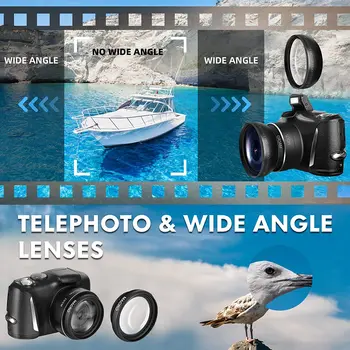 NBD 4K Digital Camera Ultra 48MP Camera Vlogging Camera with Wide Angle Lens 16X Digital Zoom 3.0 Inch Screen Camera 4