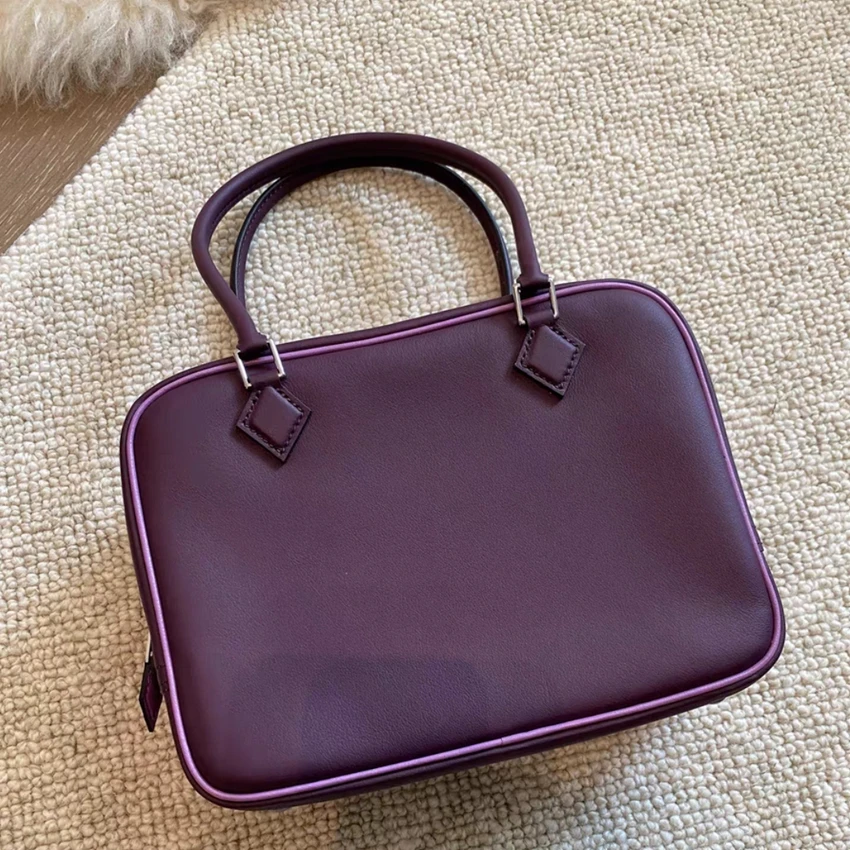 

Fashion Simple Retro Real Leather Tote Box Bag Women Genuine Leather Bag\Handbag Shoulder Commuter Briefcase Pillow Bag