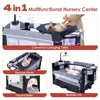 4 in 1 Pack n Play, Multifunction Baby Bassinet Bedside Crib, Portable Baby Nursery Center Playard w/Baby Changing Table 2