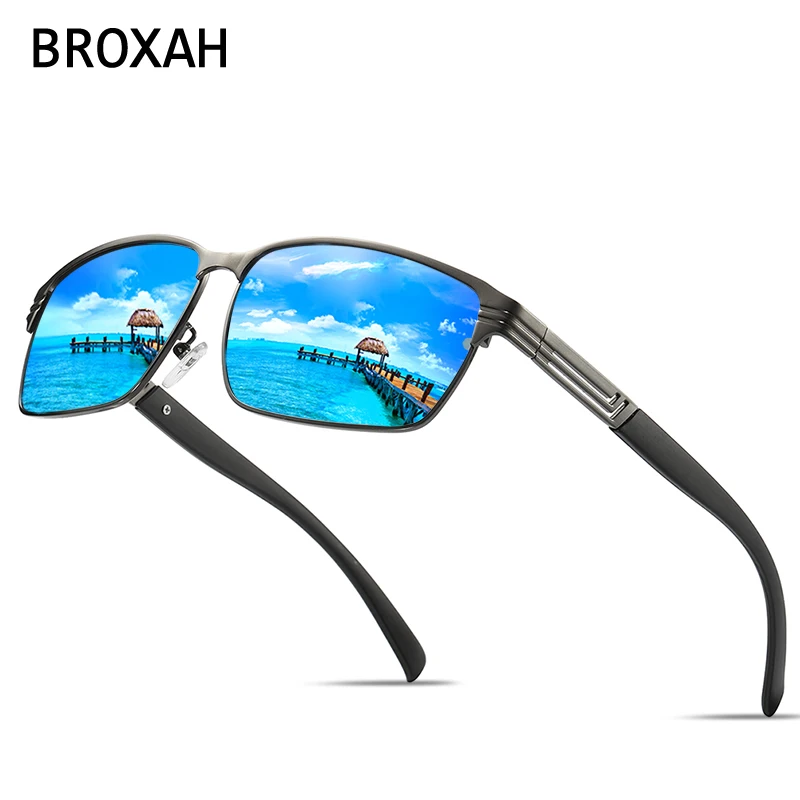 

Retro Square Eyewear 2023 Polarized Sunglasses for Men Mirror Car Driving Glasses Metal Frame Lunette De Soliel Homme