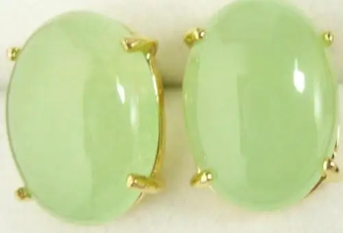 

Beautiful!Quartzite stone yellow metal Earring 13X18MM