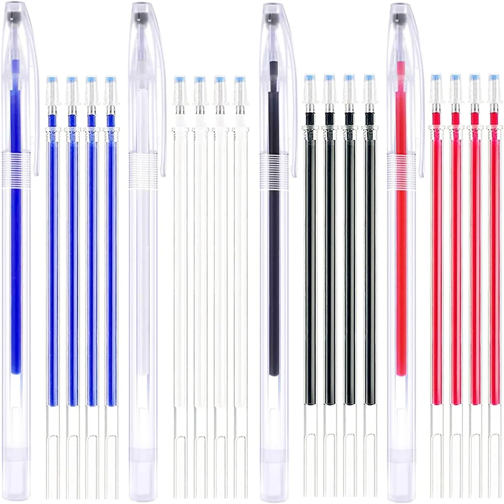Heat Erasable Pens ，4 Pieces Fabric Marking Pens with 20 Refills for Sewing, Dressmaking, Fabrics, Tailors Sewing Fabrics,Tai