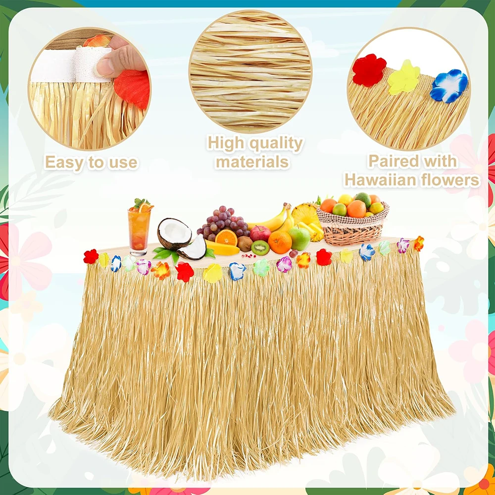 Tropical Hawaiian Luau Grass Table Skirt – Perfect Beach & Party Decor
