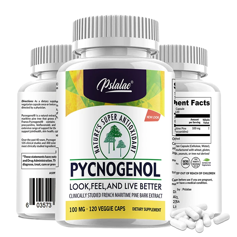 Pycnogenol Supplement Promote Skin Elasticity and Moisture Anti-oxidation Support Blood Circulation