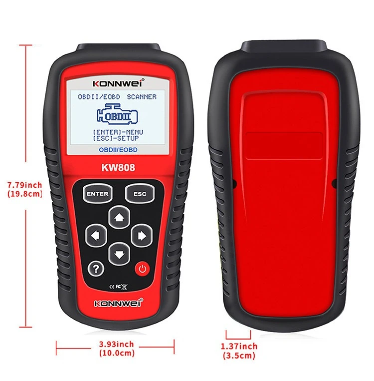 툴 엔진 고장 코드 리더 EOBD/CAN 자동 스캐너 리셋 체크 E 2026 신형 KONNWEI KW808 OBD2 스캐너 2.8인치 화면