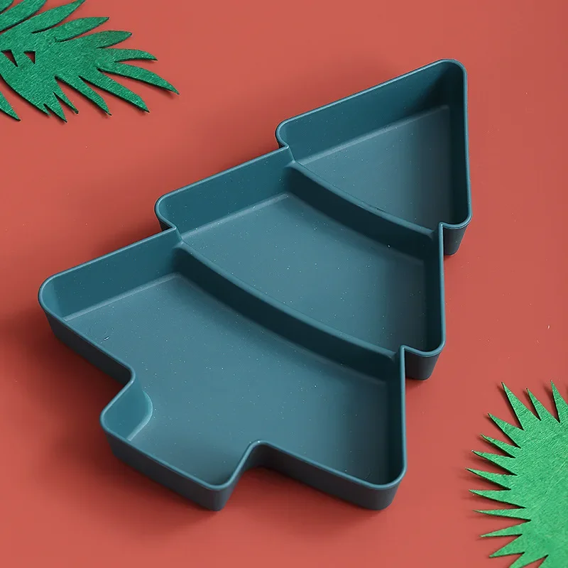 Christmas Tree Fruit Bowl Home Snack Plate Plastic Candy Dish Melon Seeds Dried Fruit Box Lazy Snack Box