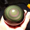 RAINBOW !! NATURAL Cats Eye Obsidian QUARTZ CRYSTAL Sphere Ball RARE 3