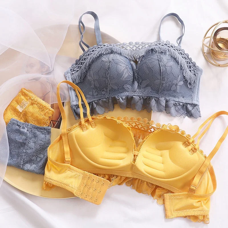 cheap underwear sets Brand Bandage Brassiere Push Up Bra Set Women Underwear Embroidery Sexy Lingerie Set Lace Bras Elegant Ropa Interior Femenina sexy bra and panty