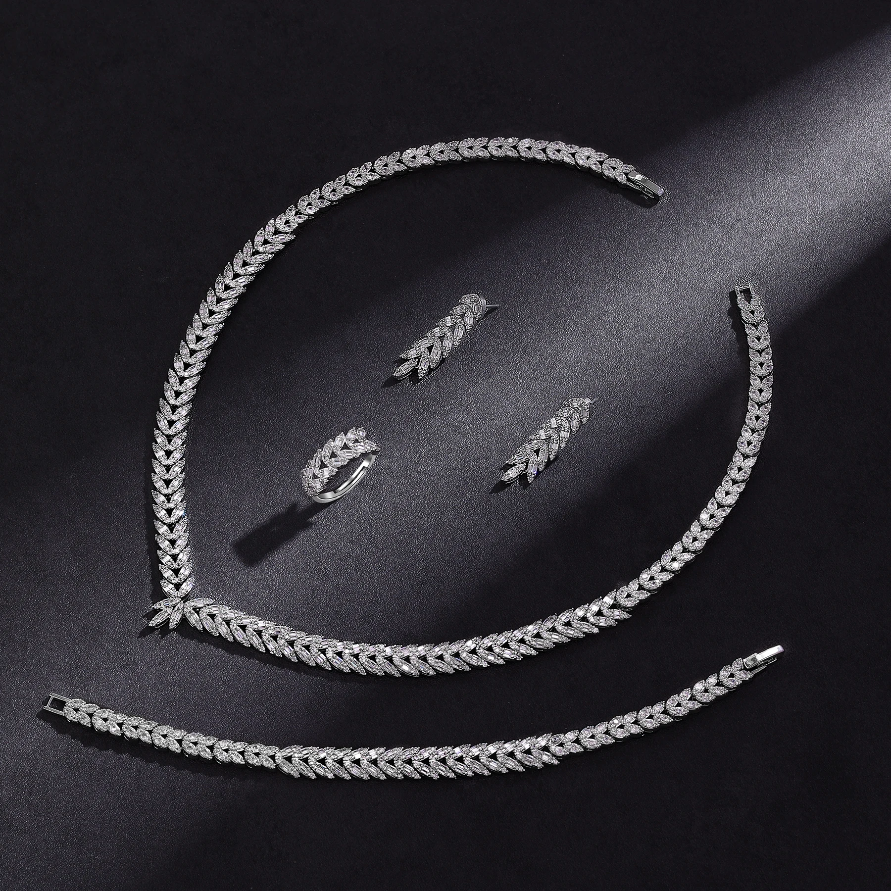 S770643c92e5d4caea29b2d05f9415ca6d Luxury Women Jewelry Elegant Shape Bridal CZ necklace earrings bracelet ring jewelry sets and Big Wedding Jewelry Sets For Bride Mallzona