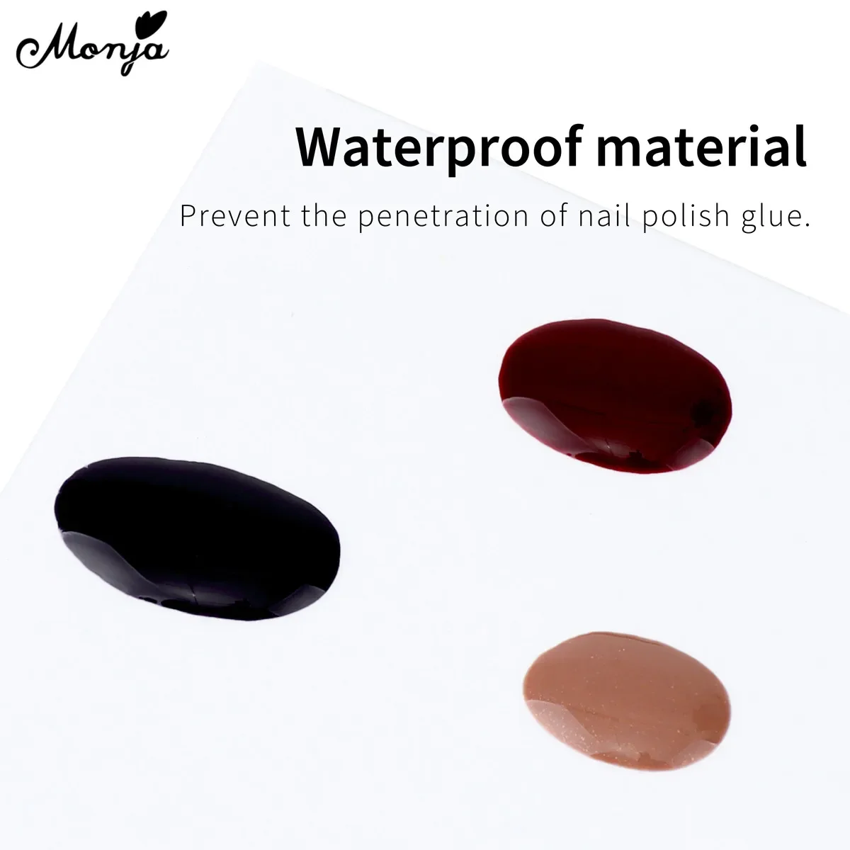 Monja 50pcs Nail Paper Painting Palette Disposable Waterproof Sticker UV Gel Color Polish Mixing Drawing Display Manicure Tools