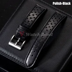 Genuine Cowhide Leather Soft Breathable Retro Wristband Bracelet - 22mm (Black)