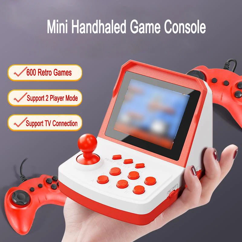 Mini A6 Plus Console Di Gioco Arcade Lettore Di Giochi Portatile Arcade Retrò Con 600 Giochi Giochi A 8 Bit Supporto Display Tv Regalo Per Bambini