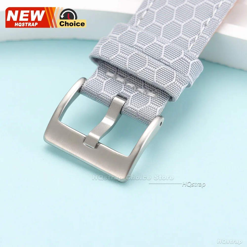 Universal Nylon and Leather Smartwatch Strap - Adjustable 22mm/20mm Band