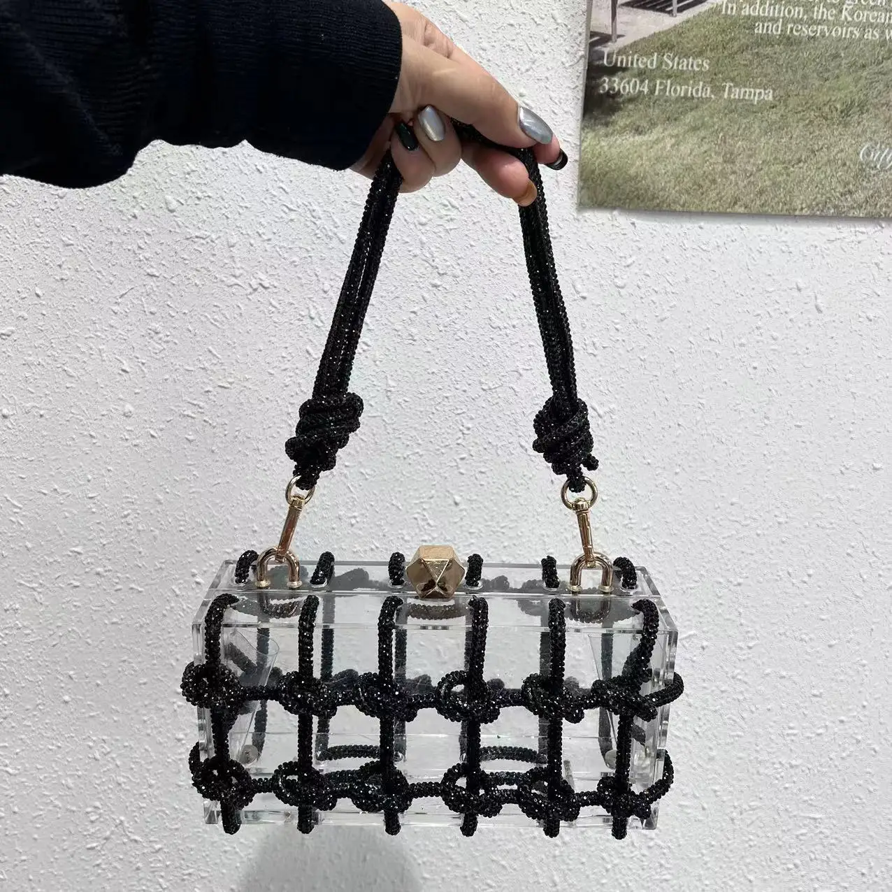 Luxury Shoulder Bag Women's Evening Clutches Box Bag Bridal Wedding Purse Party Prom Glitter Bling Rhinestone Boston Handbag