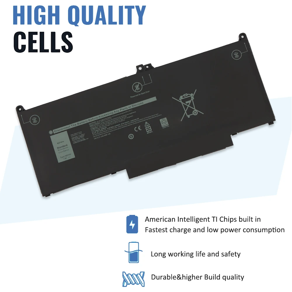 Bateria do Portátil para Dell Latitude Dell Latitude 7300 7400 5300 5310 em 60wh 7500mah 7500mah Etesbay-mxv9v - Imagem 3