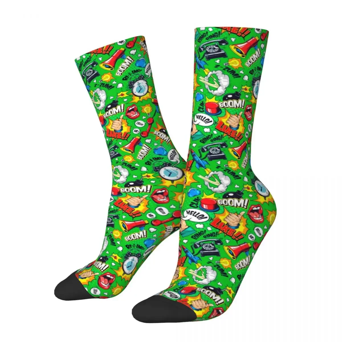 Autumn Winter Hip-hop Superhero Comic Pop Art Quote Basketball Socks