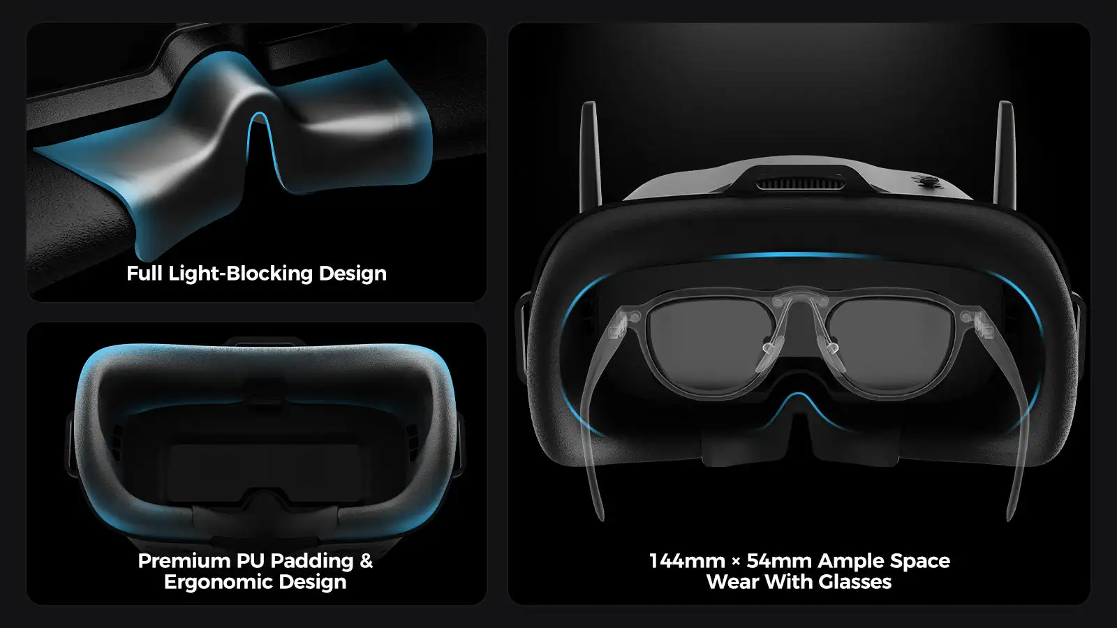 Lunettes FPV Analogiques BETAFPV VR04 4.3" 800x480 Batterie Intégrée
