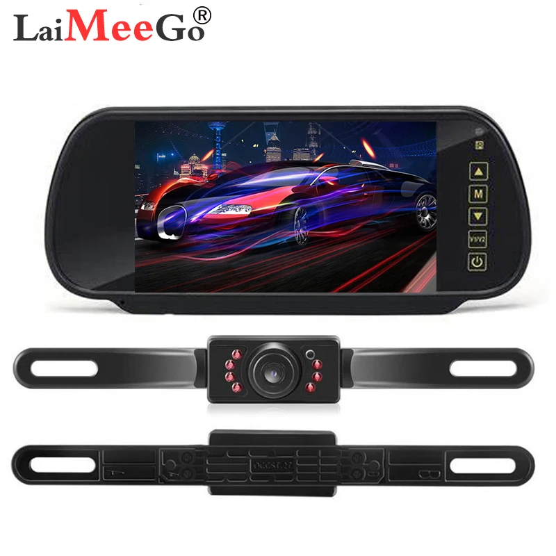 7 inch TFT LCD screen Car monitor Rearview Mirror Monitor reversing parking assistant Night Vision Rearview camera