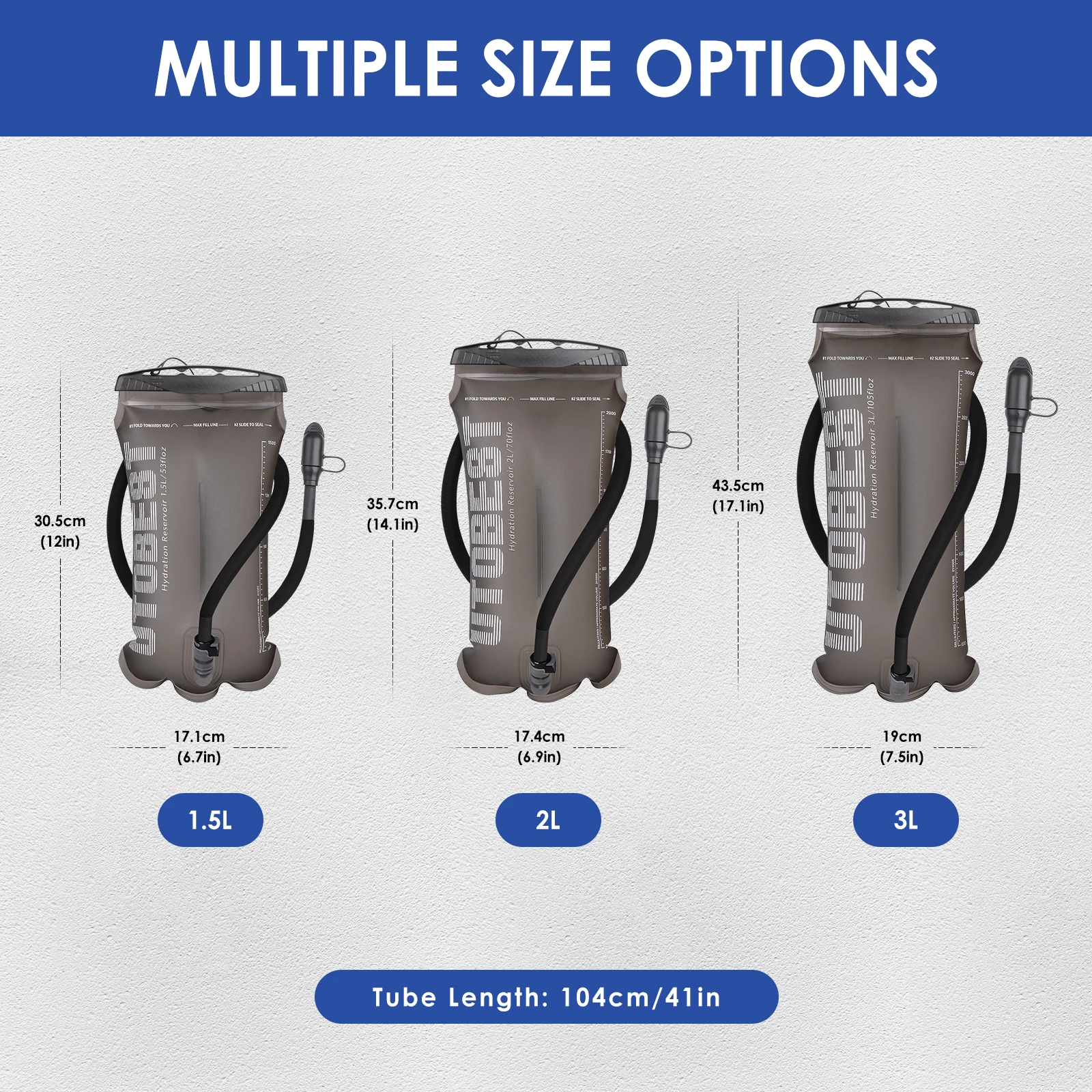 UTOBEST 1.5L/2L/3L Water Bladder Hydration Pack Reserevoir TPU Water Storage Bag for Camping Cycling Running Hiking 6
