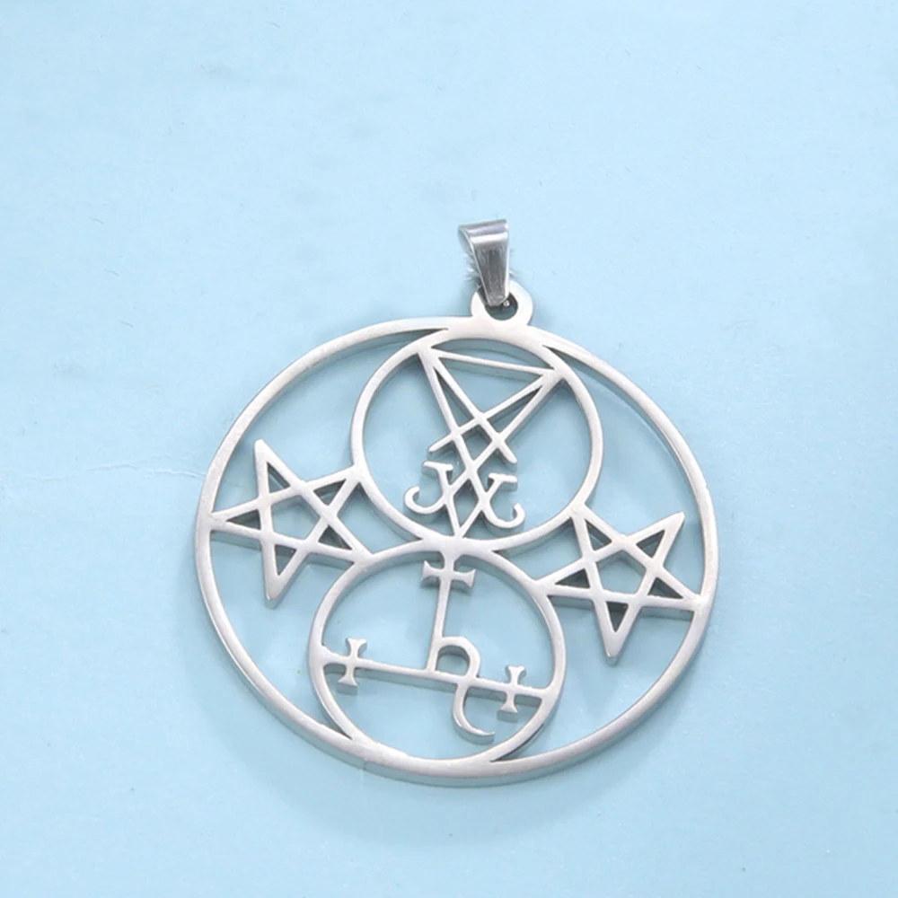 Dawapara Luzifer's Sigil Charm Siegel Anhänger Luzifer Symbol Charm Edelstahl DIY Zubehör für Halskette – Detail 10