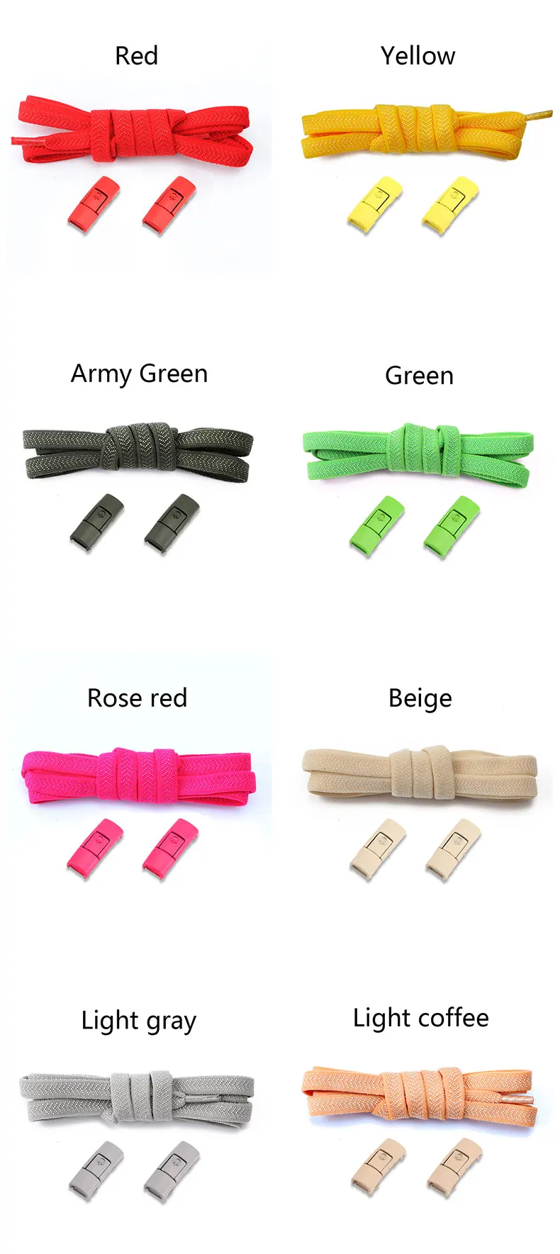 20 Farben Elastische Schnürsenkel Ohne Binden für Sneaker, Flache Schuhe, Schnürsenkel mit Metallverschluss, Bequeme Schnürsenkel, Accessoires für Freizeitschuhe – Detail 9