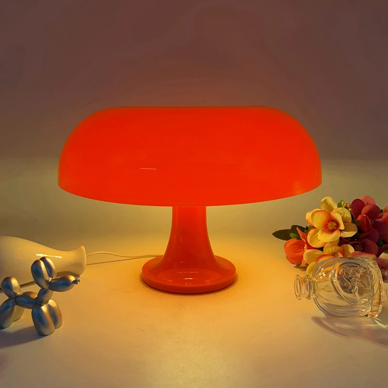 Table Lamp-Mushroom Table Lamp for Interior Plastic Decoration Post Modern Bauhaus Style Creative Design Eye Protection Vanity Lighting
