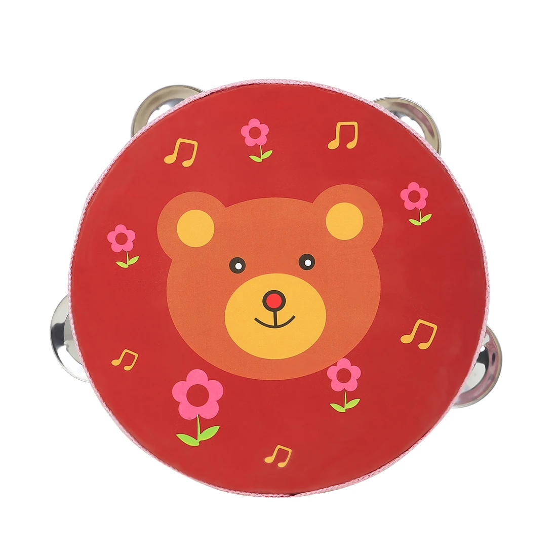 Handheld Cartoon Tambourine Freestyle Hand Drum Bell Percussion Instrument Portable Kids Musical Gift Educational Toy