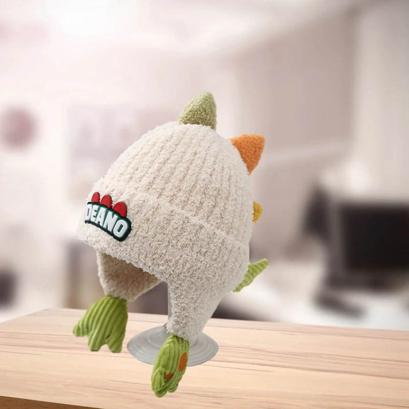 Children s Knitted Beanie Adorable Cozy Fleece-Lined Animal Hat for Toddlers Winter Warm Cap for Boys and Girls