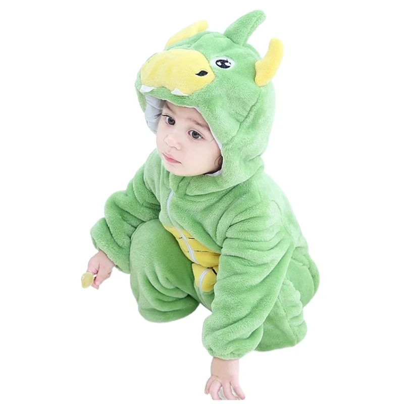 

Child Green Cartoon Dinosaur Cosplay Costume Boy Girls Toddler Animal Jumpsuit Baby Rompers Infant Clothes Pyjamas Kids Kigurumi
