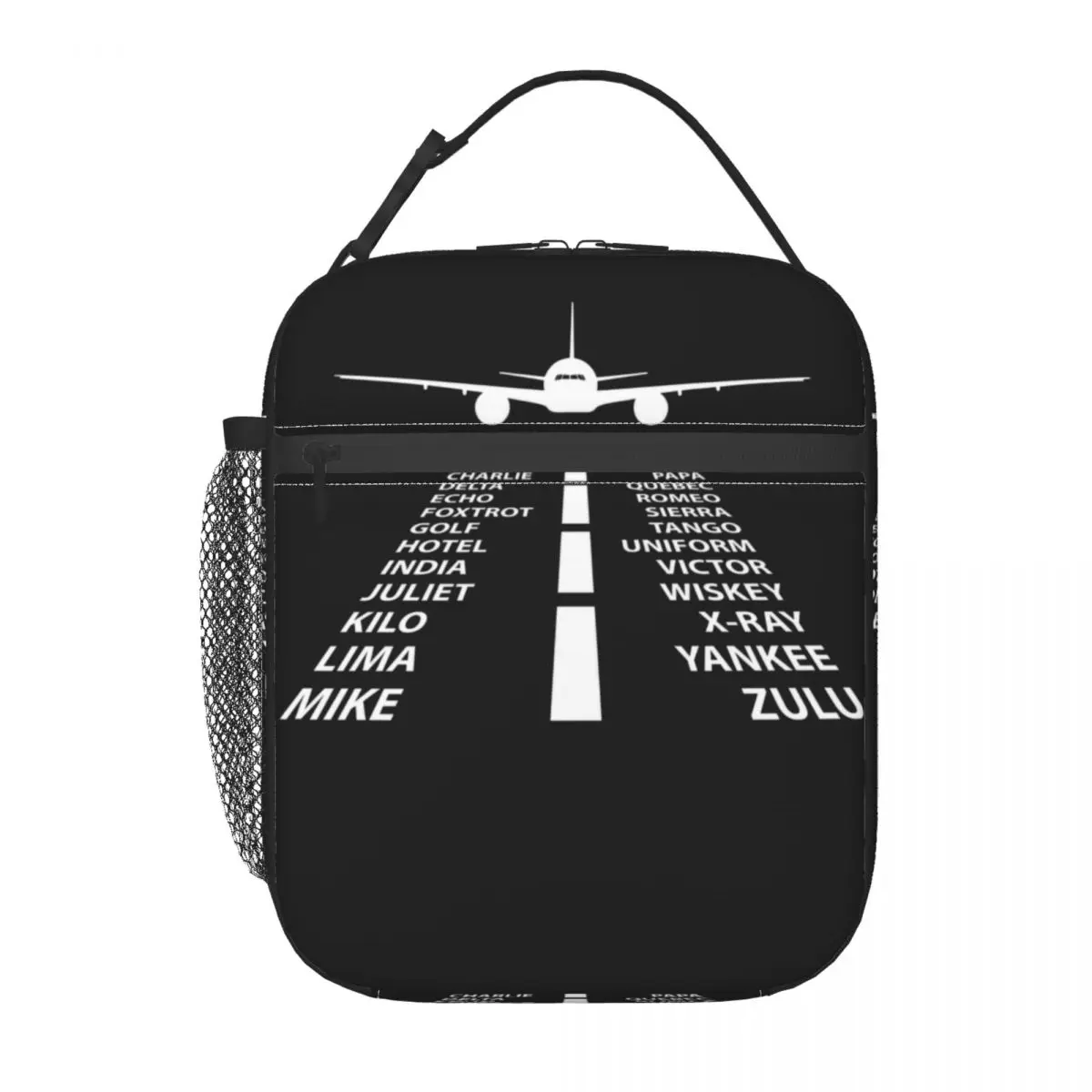 

Custom Phonetic Alphabet Pilot Airplane Aviation Gift Lunch Bag Men Women Cooler Thermal Insulated Lunch Boxes for Kids School