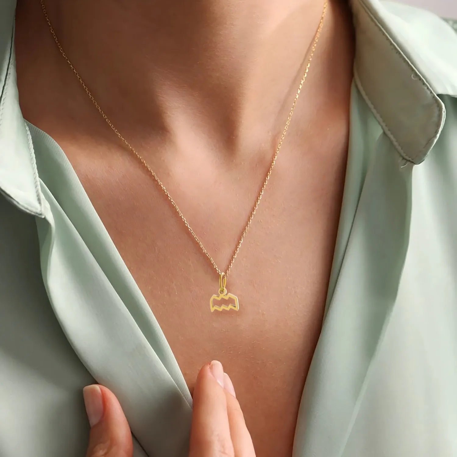 Stainless Steel Zodiac Star Pendant Necklace Accessory