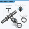 40Pcs Cross Line Crane Swivels Heavy Duty Brass T-Shape Three 3 Way Swivel Fishing Tackle Crimp Sleeve Fishing Swivels Connector 3