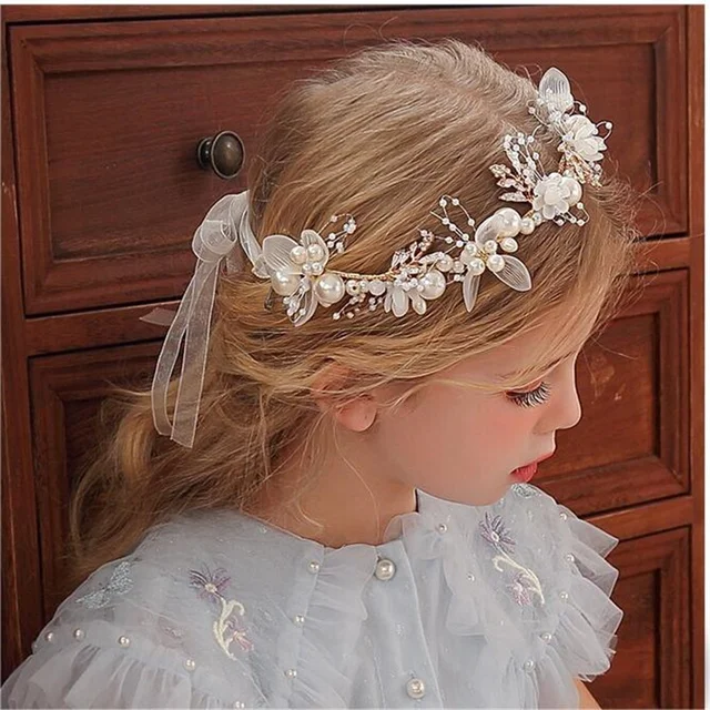 Headband And Wrist flower Pearl Crystal Corsage Bridesmaid Children Hand Flowers Marriage Beautiful Bride Wedding Accessories 1