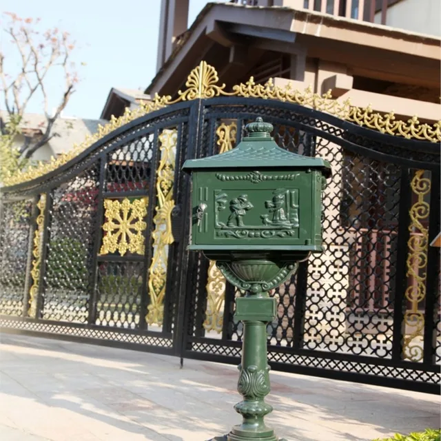 Függőleges Postafiók Mail Box Mount Metal Post Levelek Rusztikus Ország Öntöttvas Postaláda