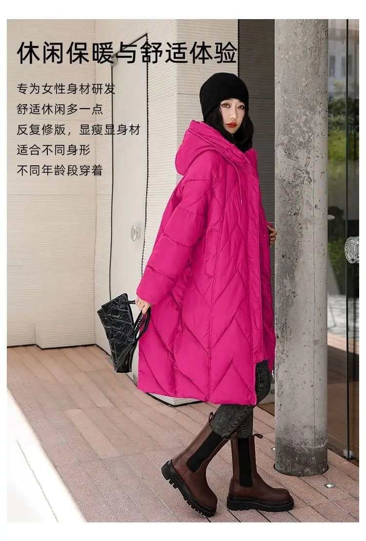 Oversized Thicken Down cotton Jacket for women Winter New Retro Chinese style Hooded Coat Female Cotton Warm Parker Overcoat